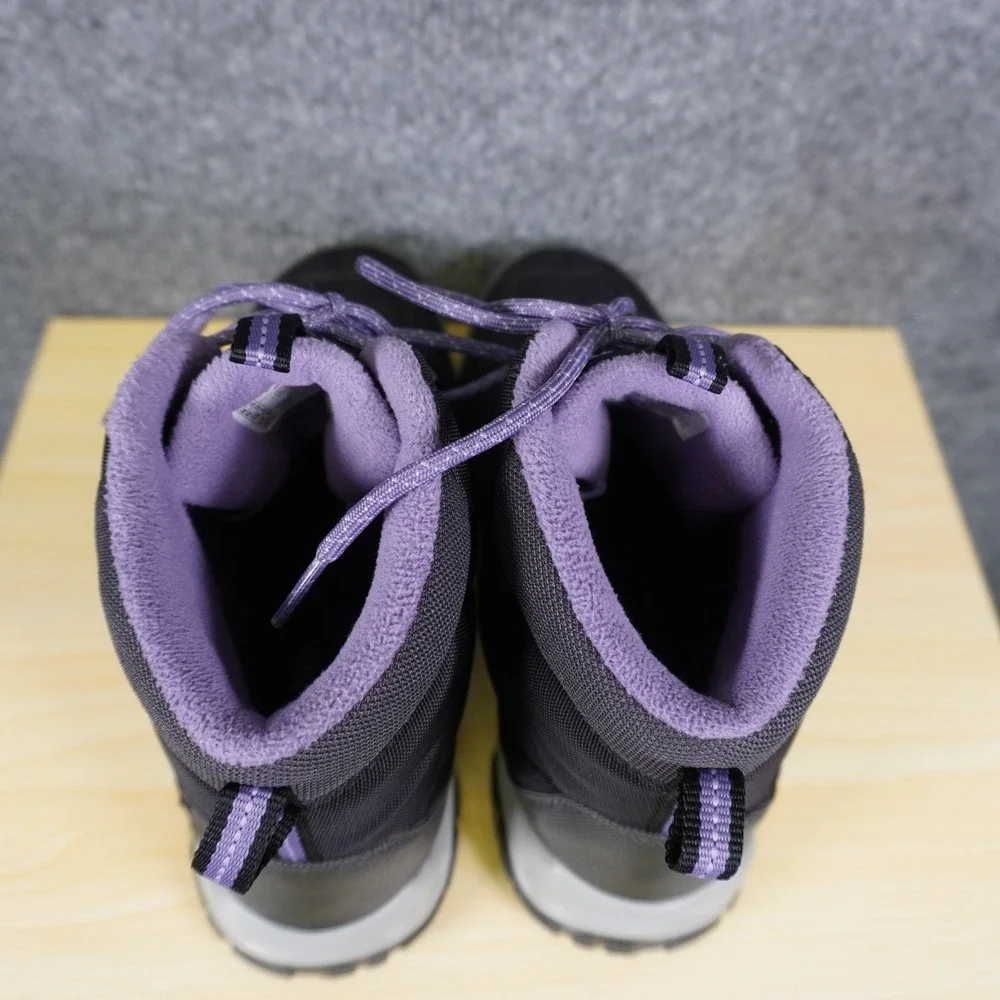 Columbia Firecamp Boots Women 8.5 Black Purple Waterproof Hiking Winter OmniGrip